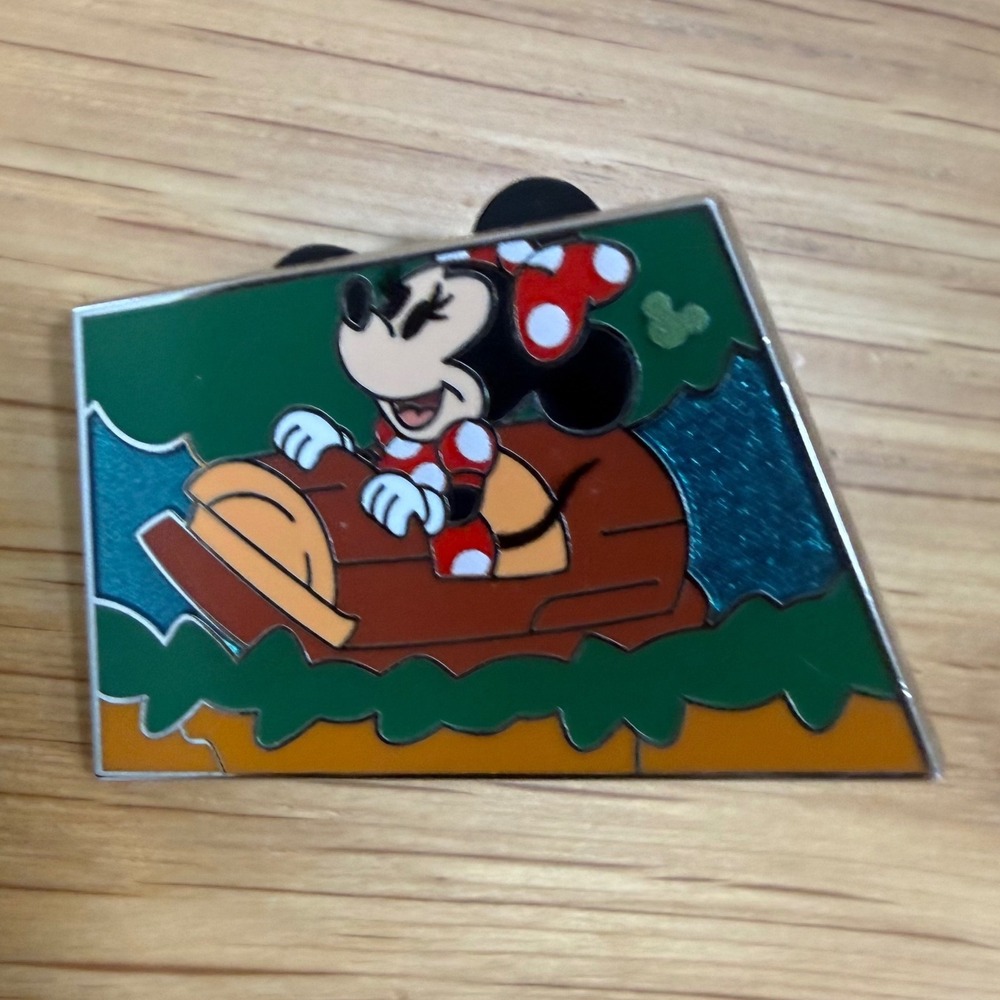 Disney Pin Minnie Mouse DLR Tiana's Bayou Adventure LE 650 Log Flume Puzzle 2006